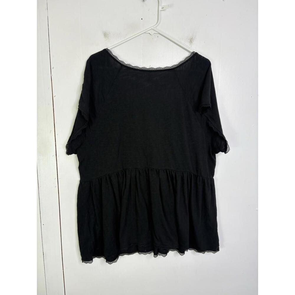 Torrid Top Womens 4X Surplice Babydoll Lace Trim Peplum Stretch Lightweight - Picture 4 of 11